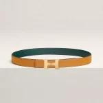 Mini Constance belt buckle & Reversible leather strap 24 mm